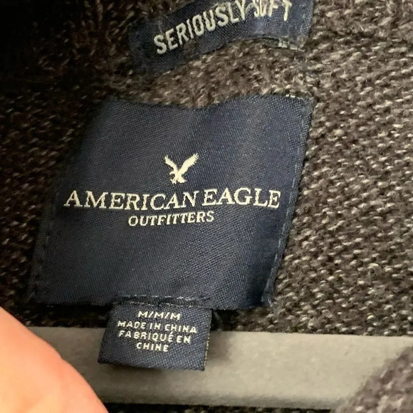 American Eagle Seriously Soft Grandpa Sweater Men’s Size Medium Shawl Collar‎ - Picture 3 of 7